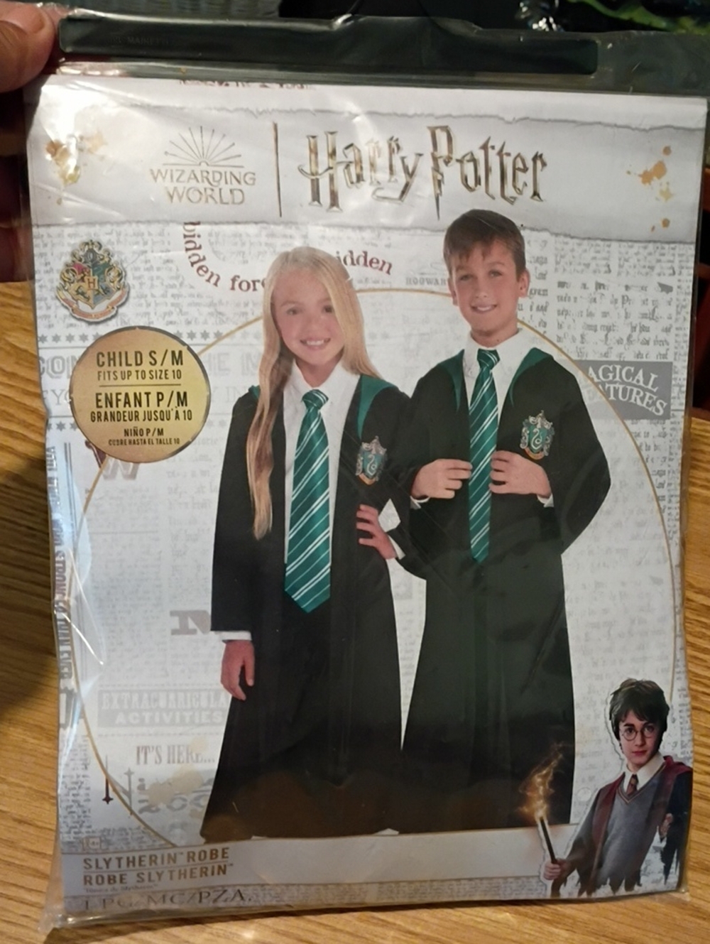 Warner Bros. Slytherin Kids Robe Costume in Green and Black